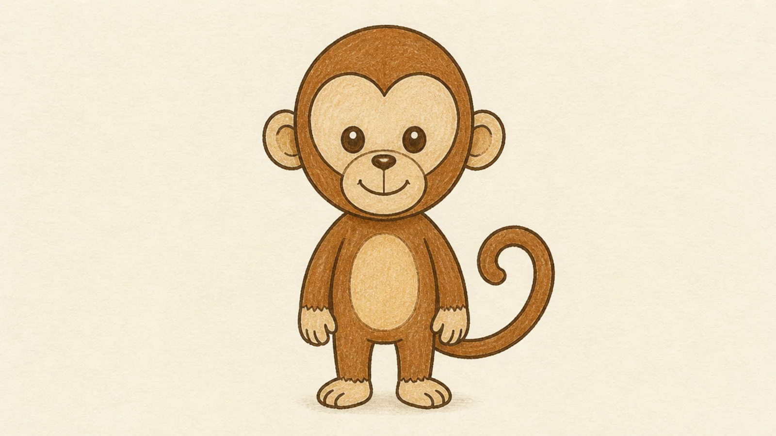 A monkey face with a taller oval-shaped head
