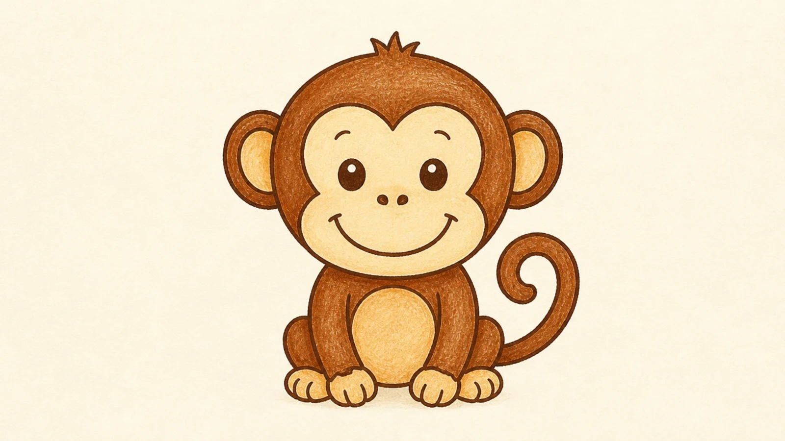 A cheerful front-facing monkey face with a wide smile
