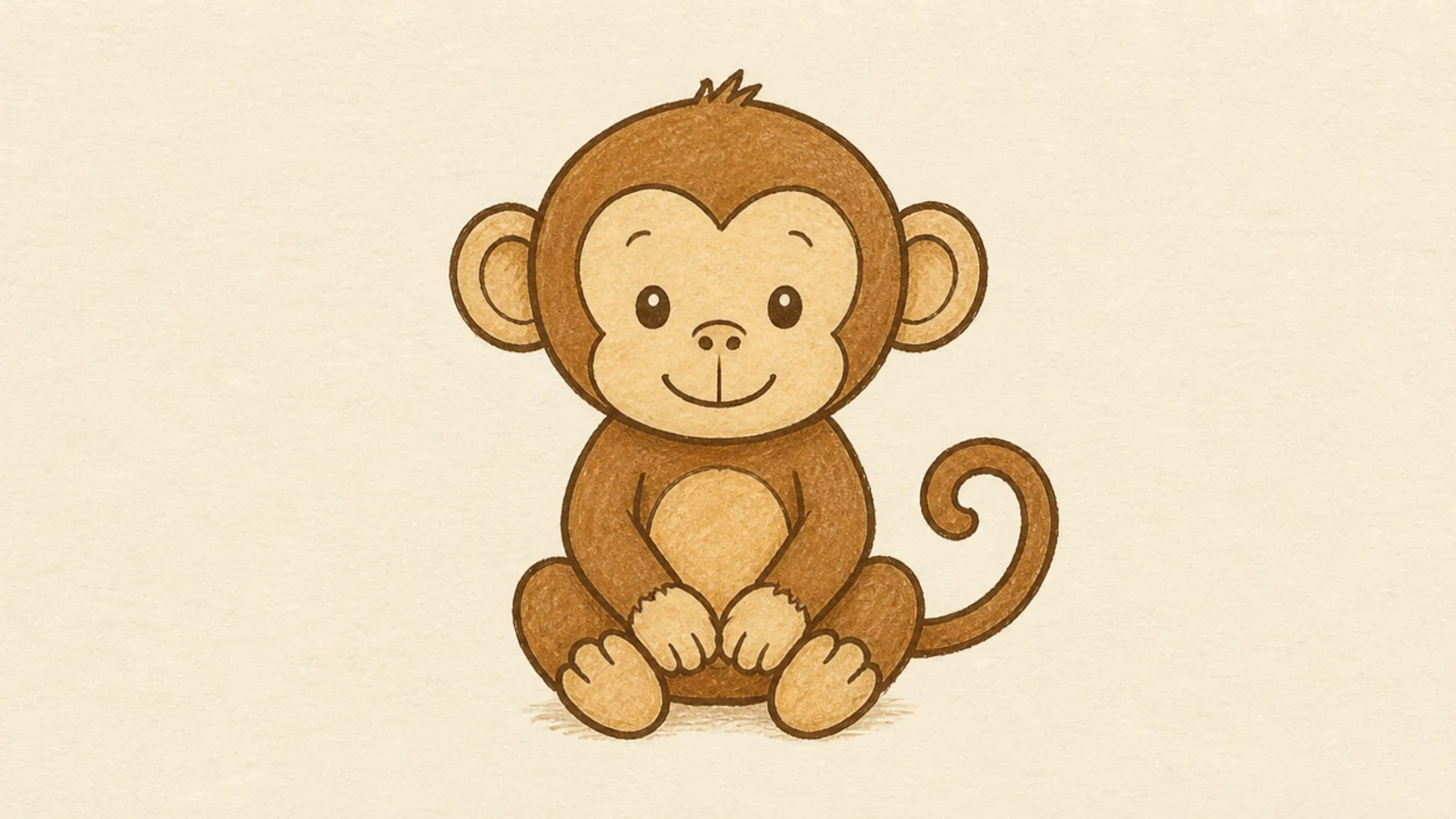 An easy monkey sitting with hands in its lap