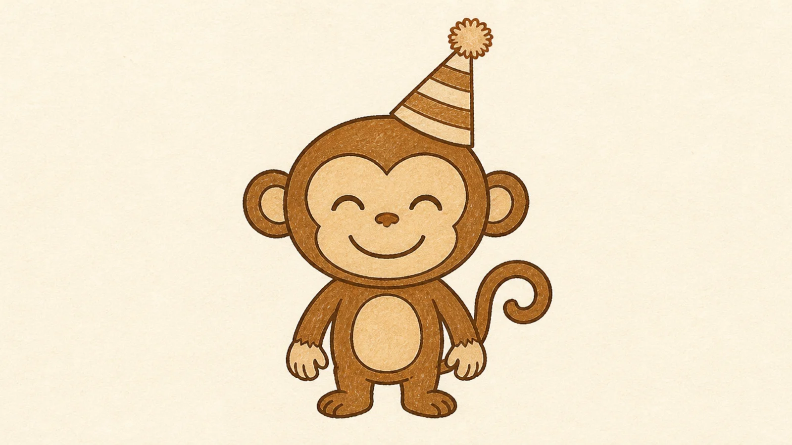 An easy monkey wearing a cone party hat