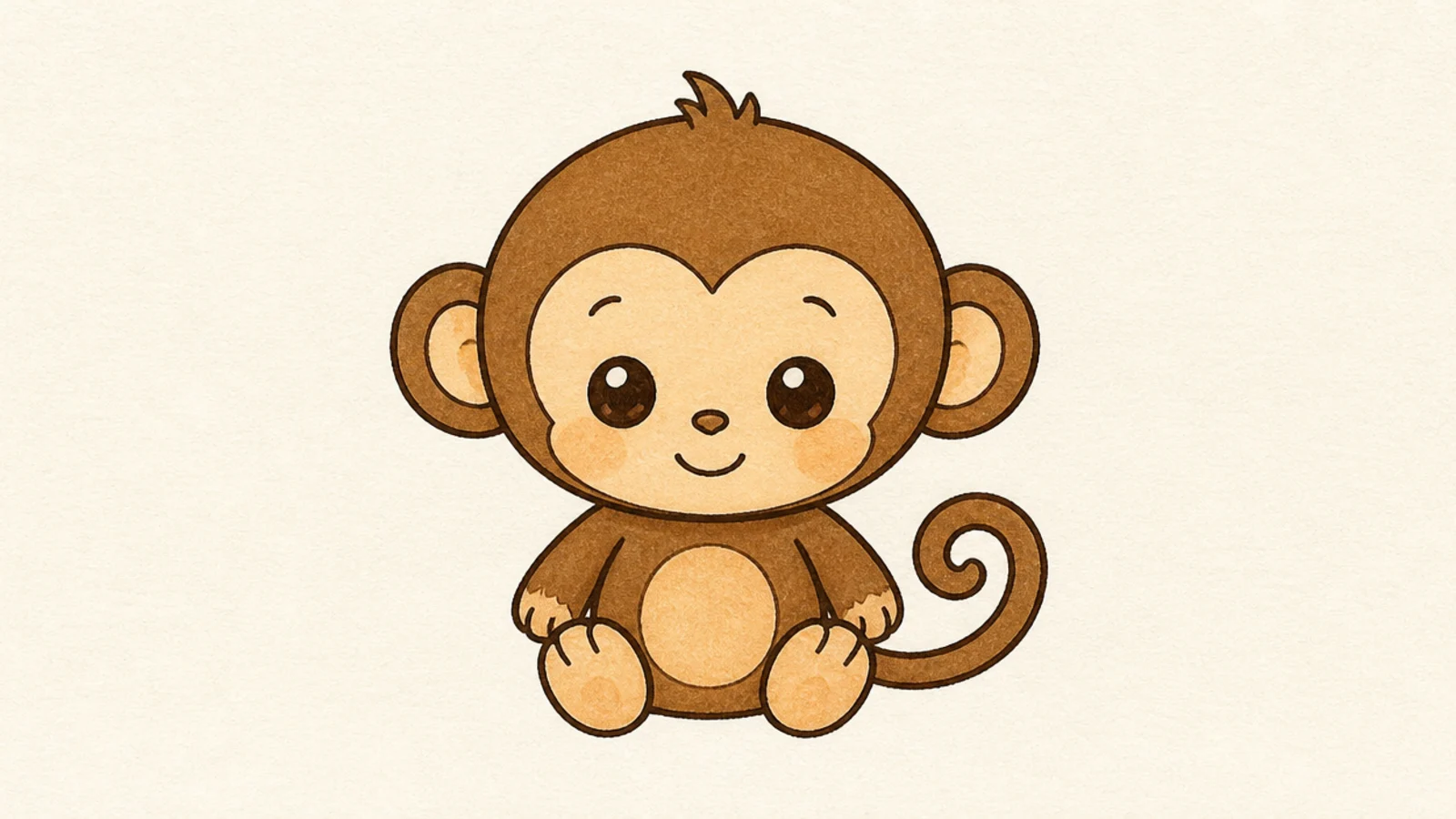 A small easy baby monkey with a big head and big eyes