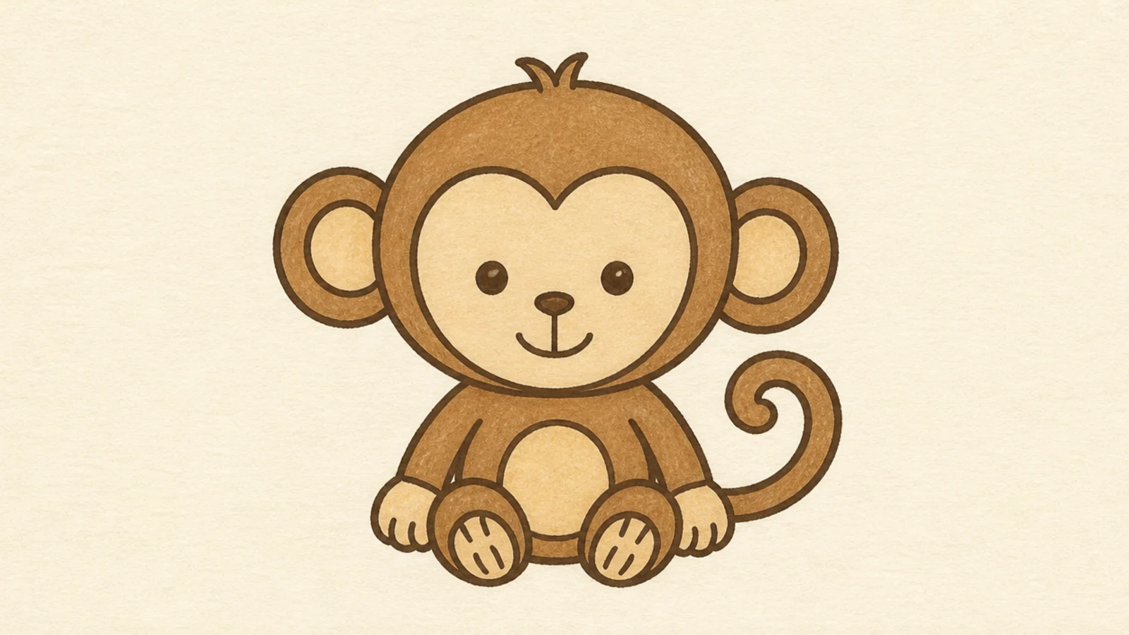 An easy monkey with two oversized round ears