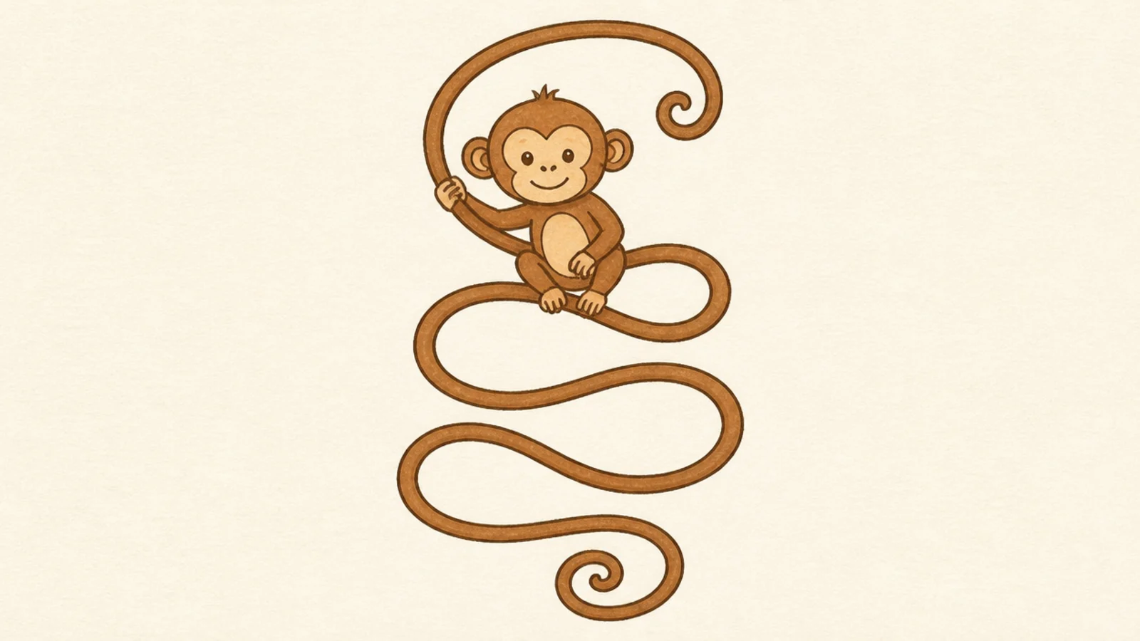An easy monkey with an extra long looping tail