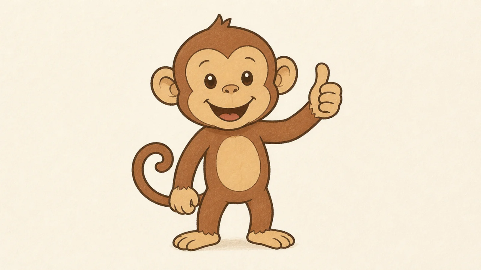 An easy monkey giving a cheerful thumbs up