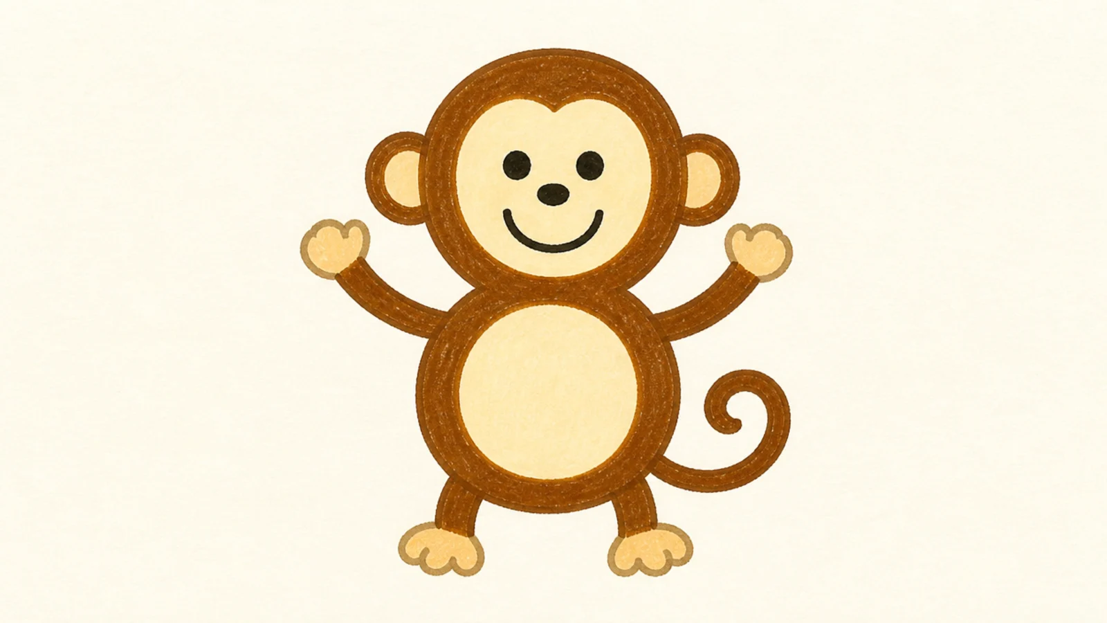 A kid-friendly monkey drawn from a figure-eight shape
