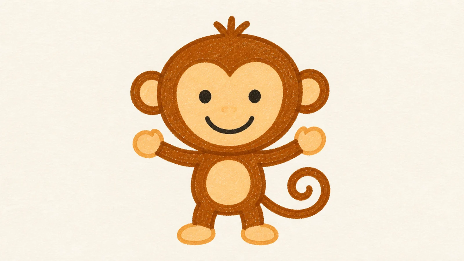 A kid-friendly monkey face with a heart-shaped middle