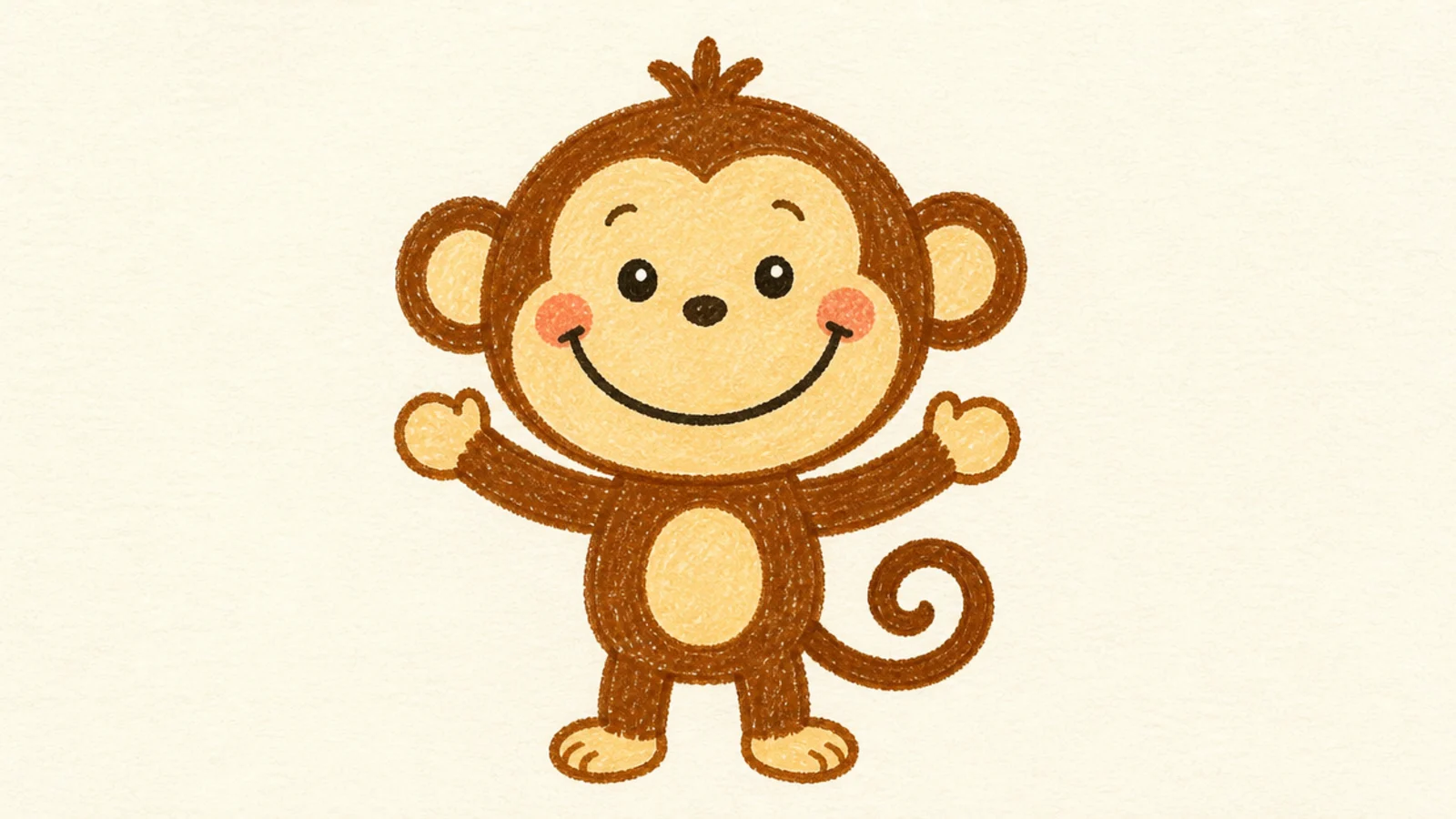 A kid-friendly monkey with a huge happy grin