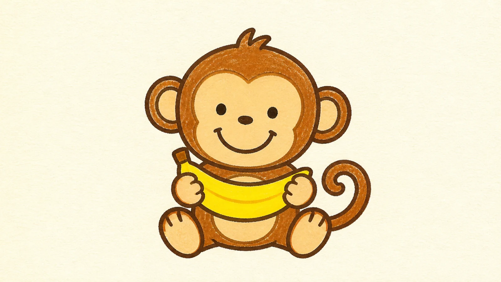 A kid-friendly monkey holding a banana