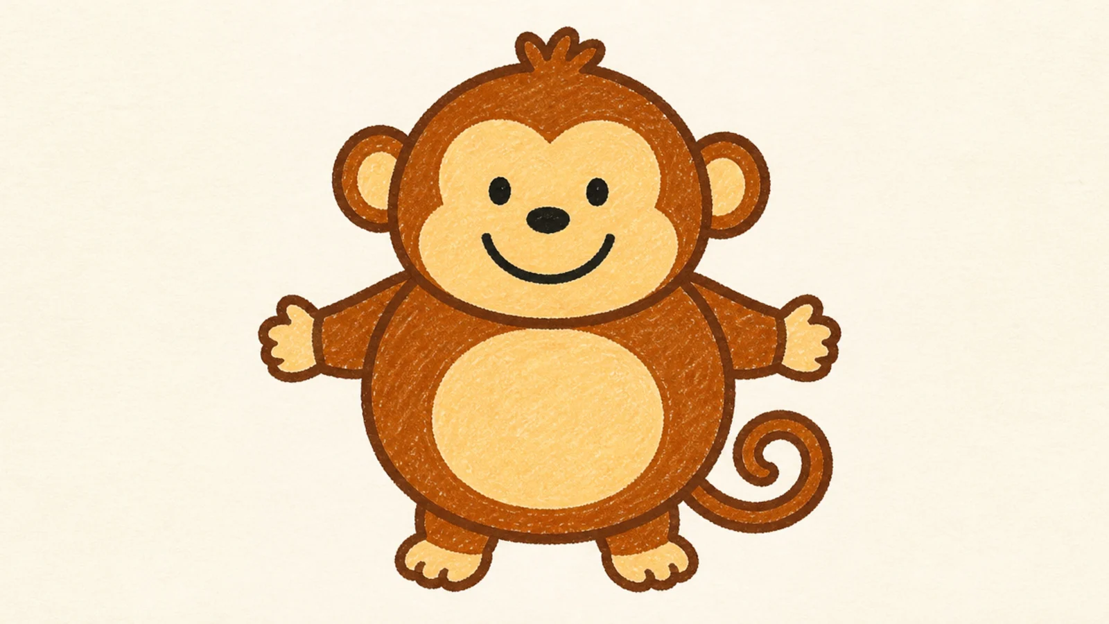 A kid-friendly monkey with a big round balloon-shaped body