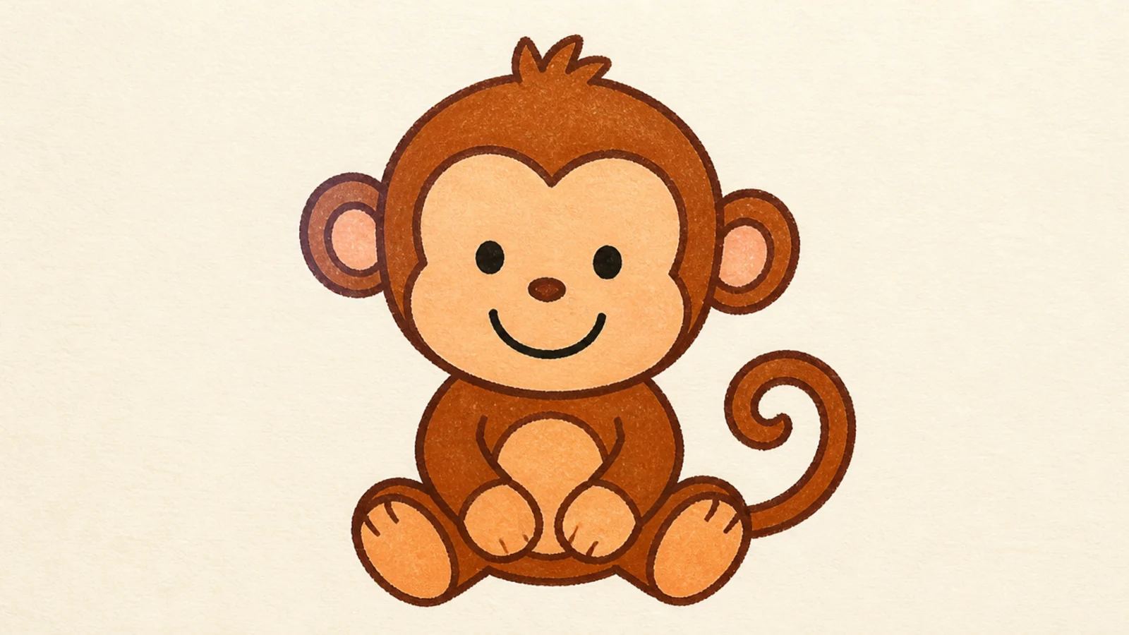 A kid-friendly monkey sitting down