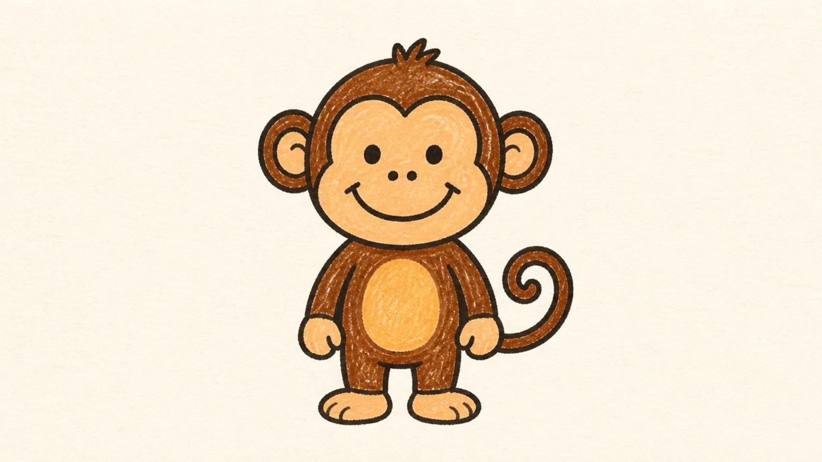 A kid-friendly monkey standing on two legs