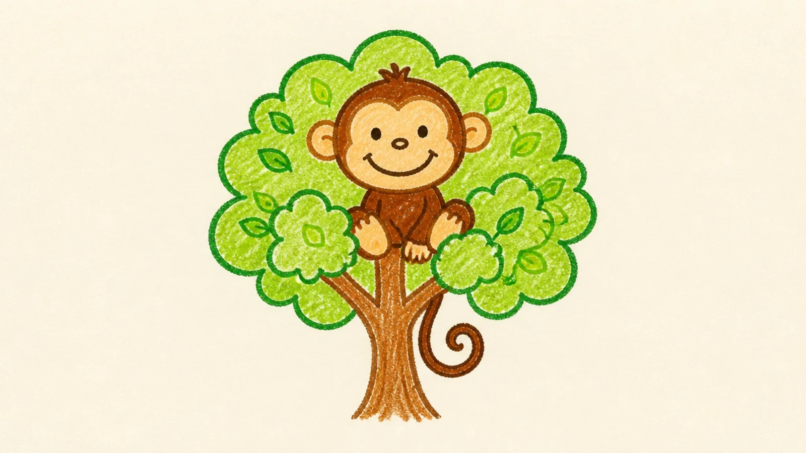 A kid-friendly monkey sitting in a leafy tree