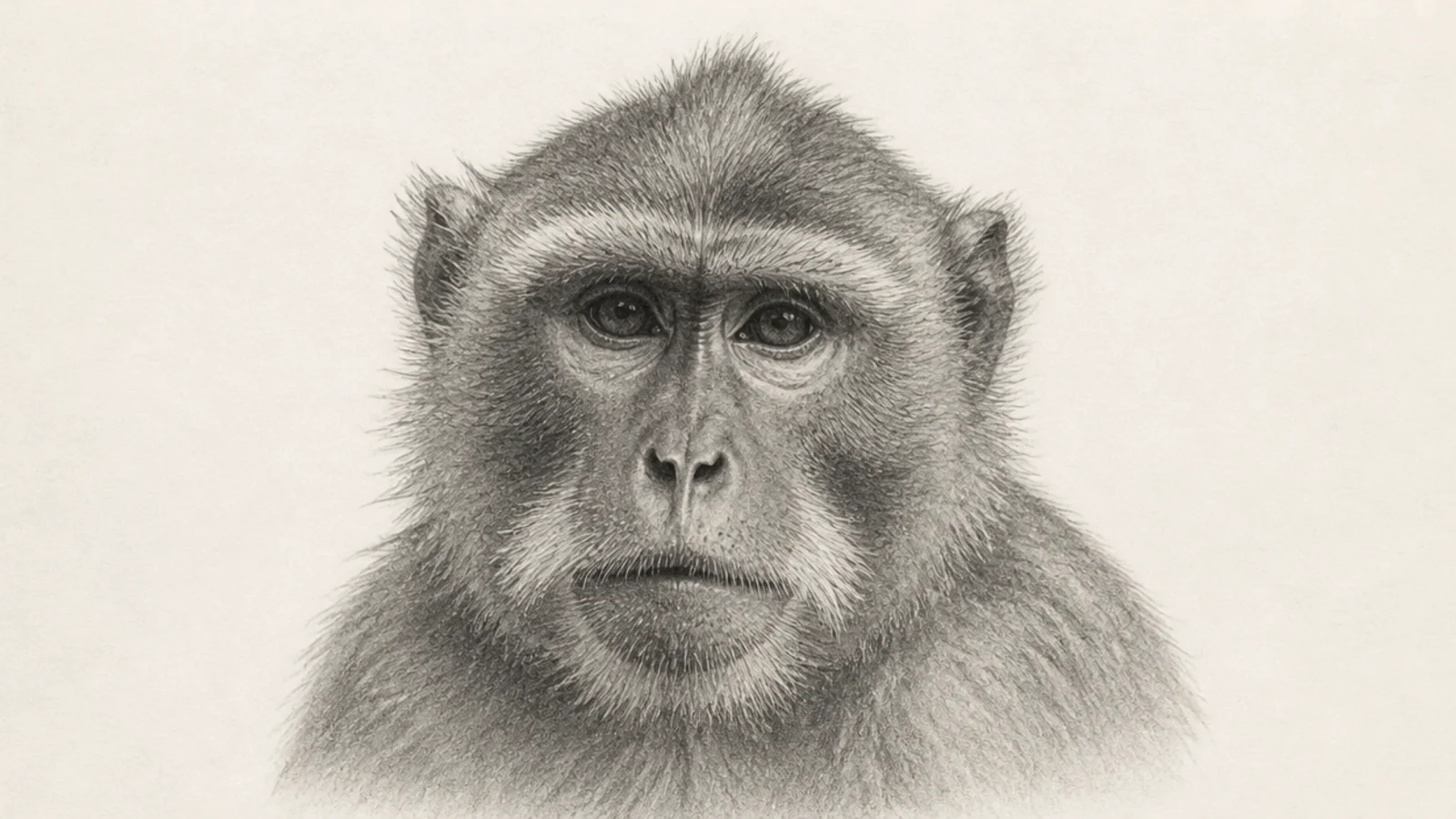 A realistic monkey face with correct low muzzle, brow, and close-set eyes