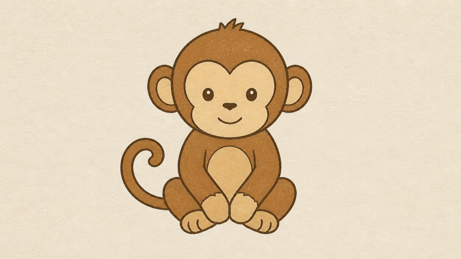A simple monkey sitting with its hands in its lap