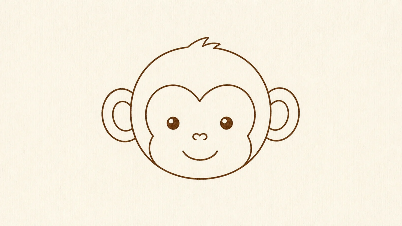 A clean outline monkey head with no color or shading