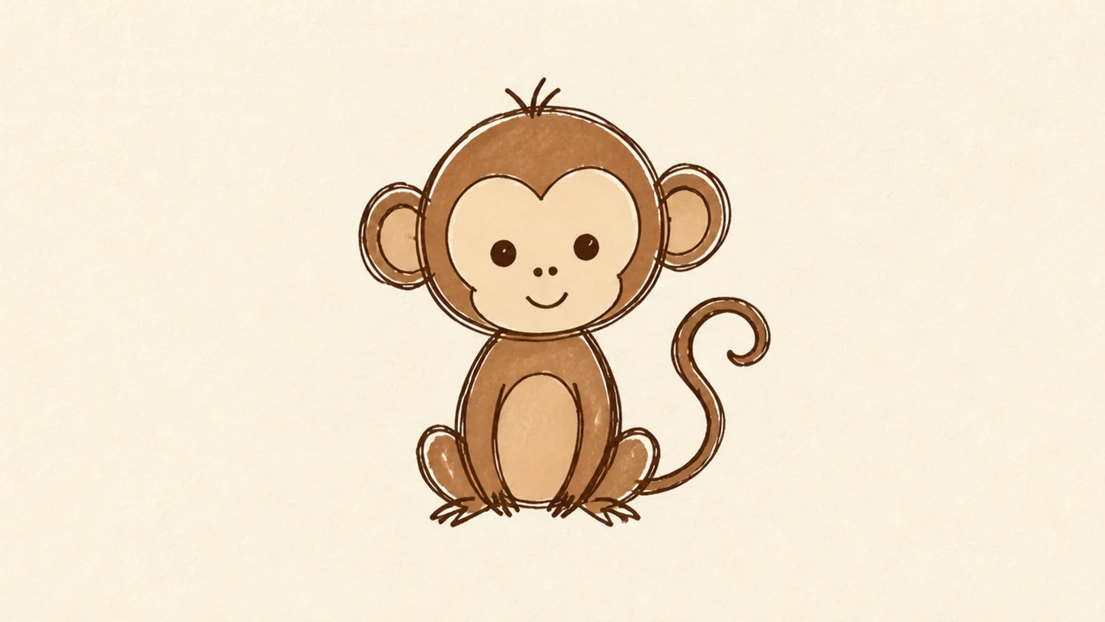 A loose quick doodle of a monkey with casual lines
