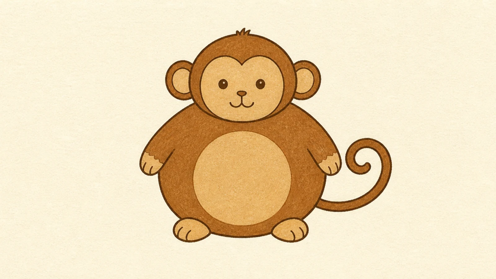 A simple monkey with an extra round plump balloon-shaped body