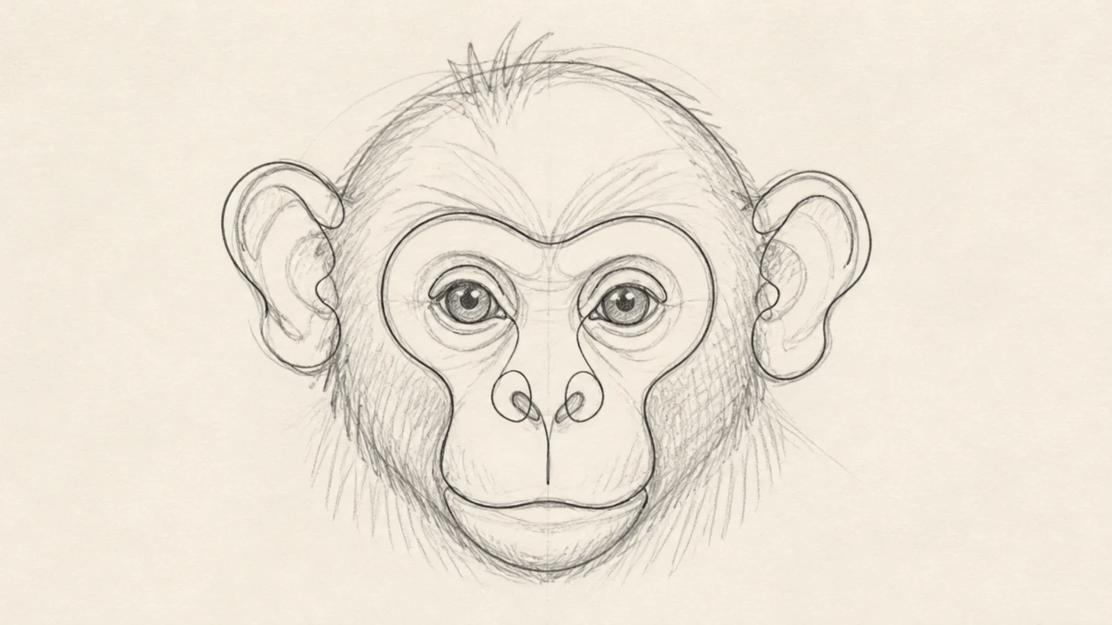 A monkey face drawn in one continuous unbroken line