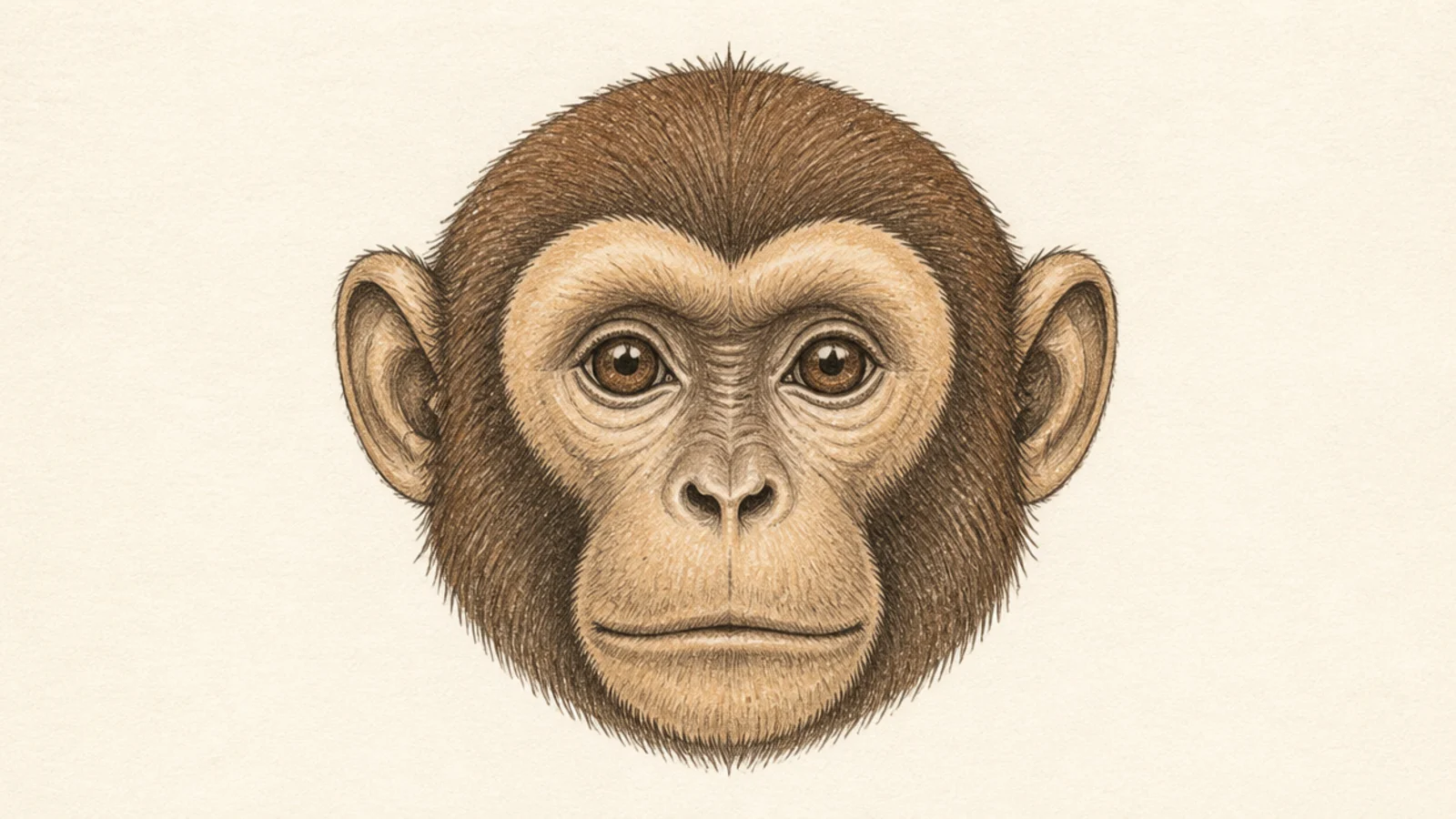 A more realistic shaded monkey face with detailed fur