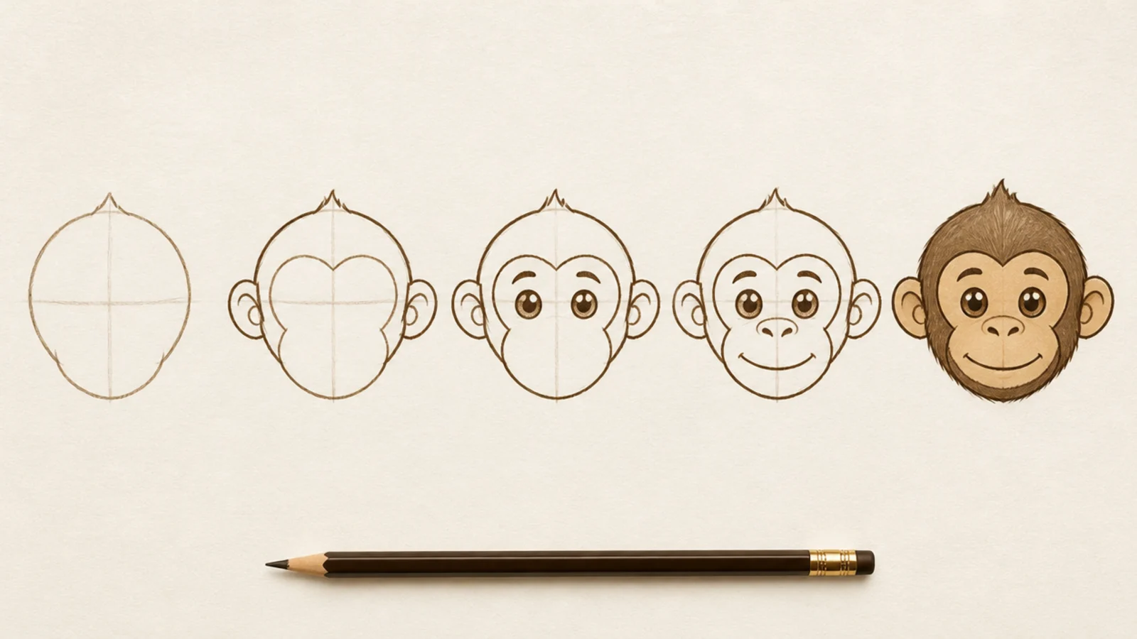 5 Easy Steps to Draw a Monkey Face