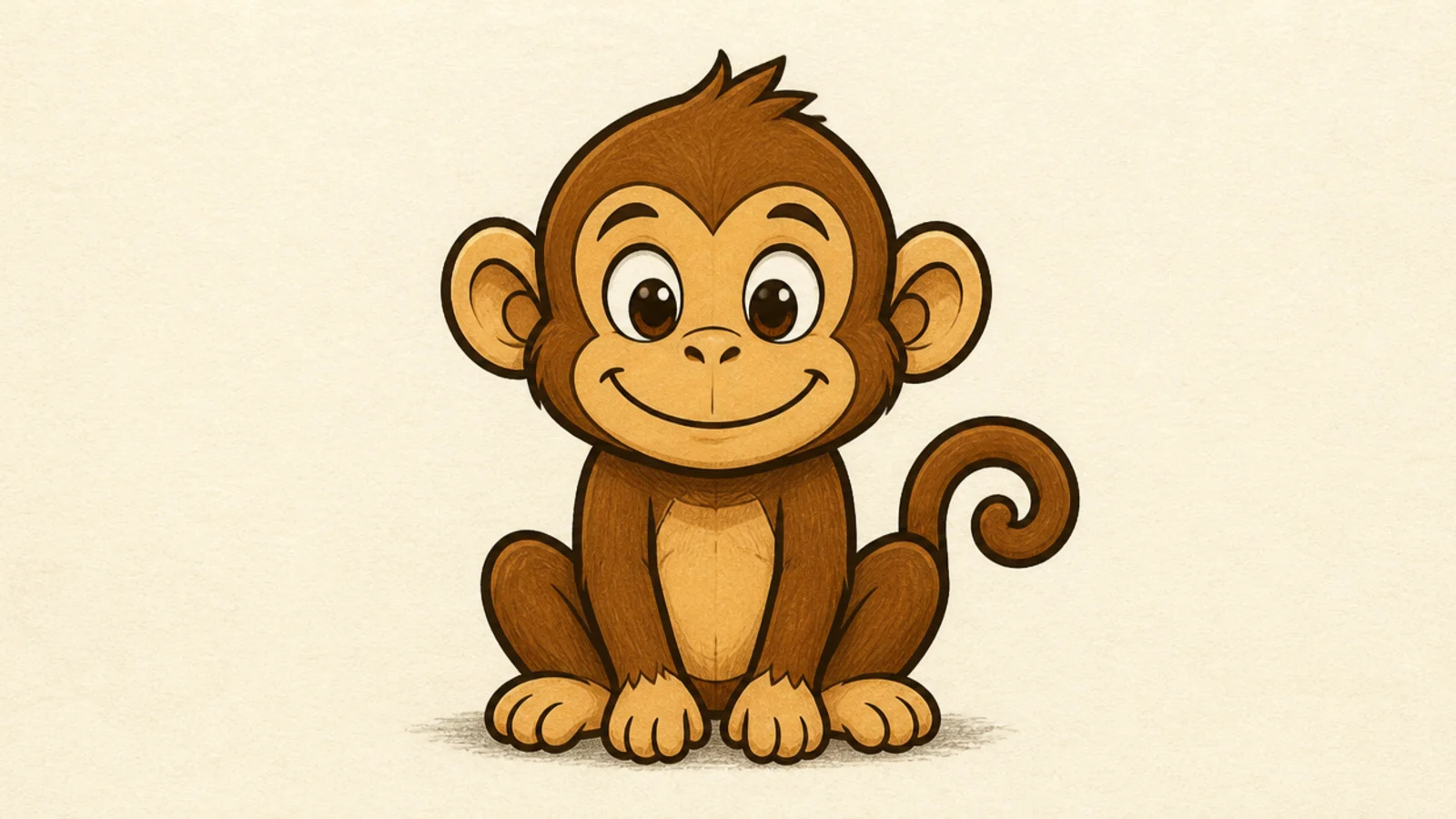 A clean cartoon mascot-style monkey
