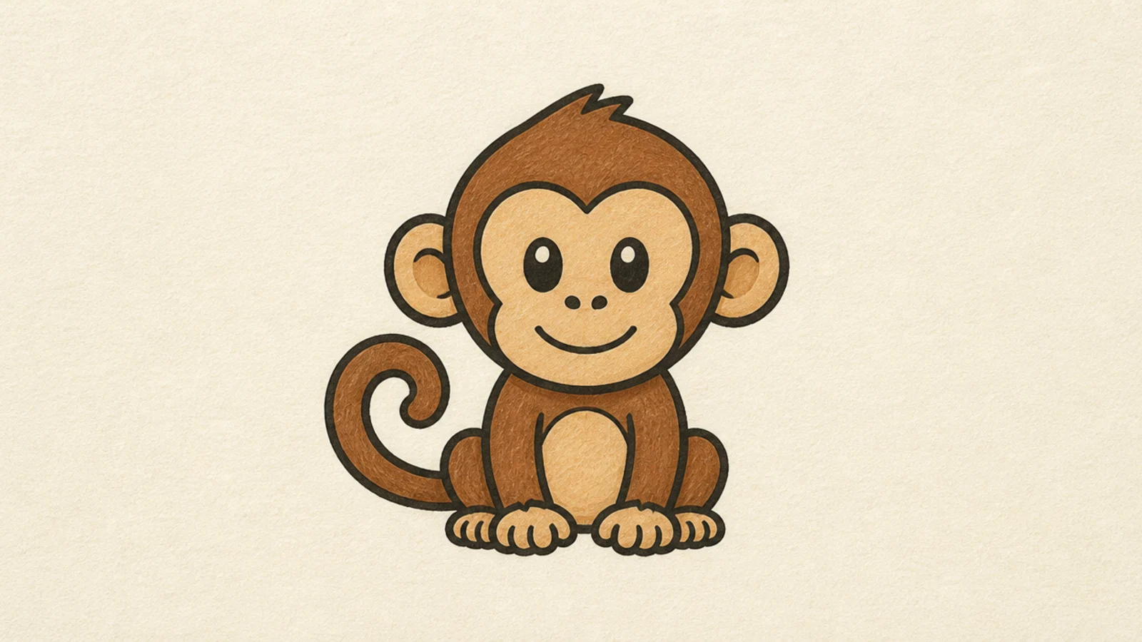 A simple bold cartoon monkey designed like a logo