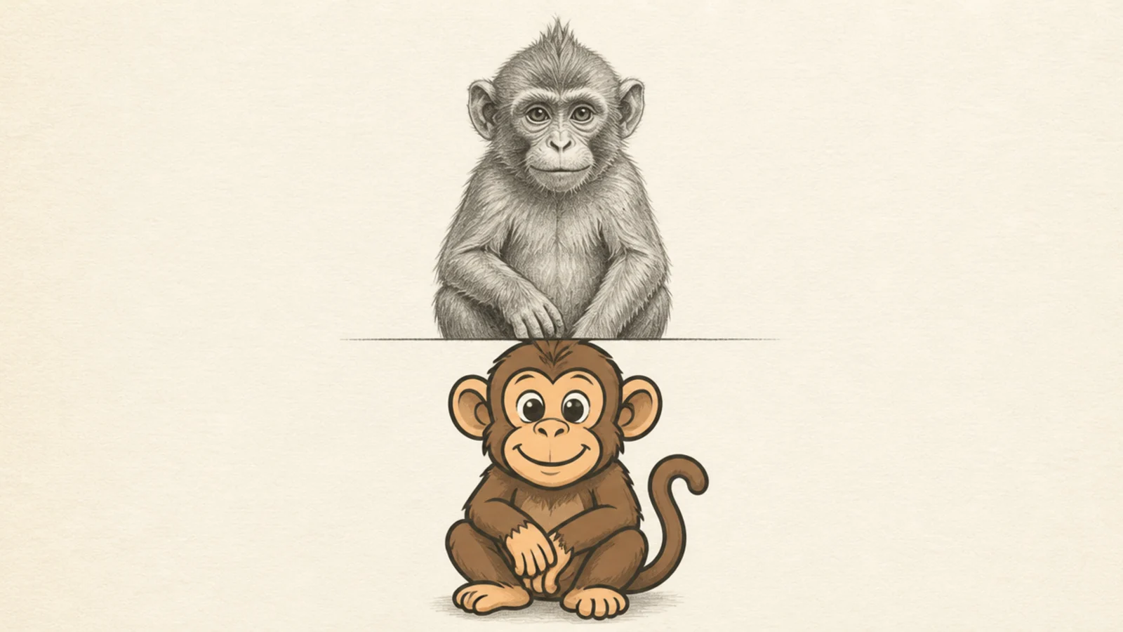 15 Monkey Drawings: Pencil vs Cartoon Style