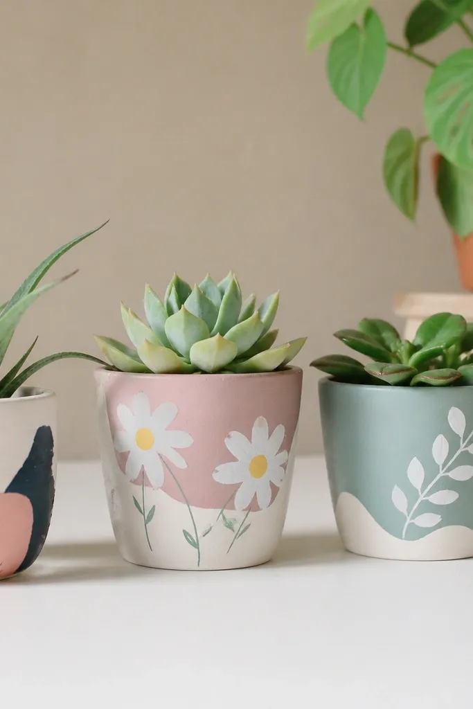 No drill cute flower pot painting ideas