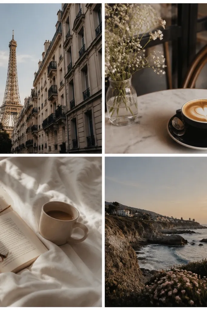 A vertical Instagram Story collage with four equal photo rectangles, white 6px borders between them, and a tiny date stamp in the bottom-right corner.