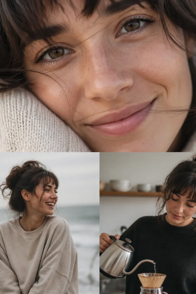 A three-photo vertical collage with one face zoomed in large at the top, two smaller action shots below, and a small "today" tag.