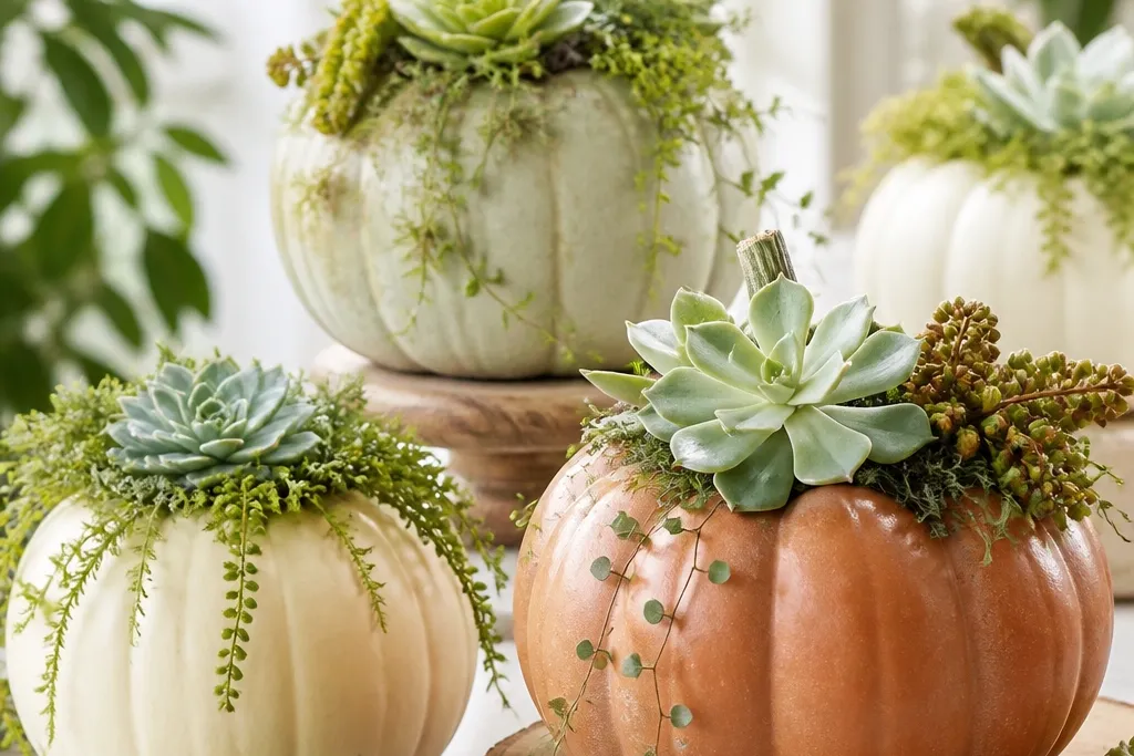 Pumpkin Decorating Ideas With Plants