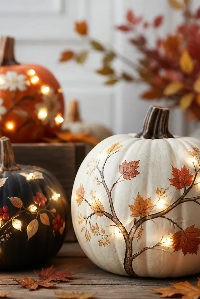 Pumpkin Painting Ideas With Lights