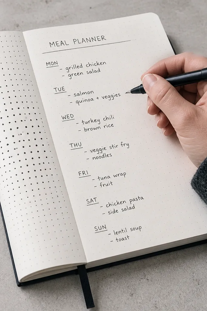 A vertical sidebar made of dots fading from dark to light next to a simple list