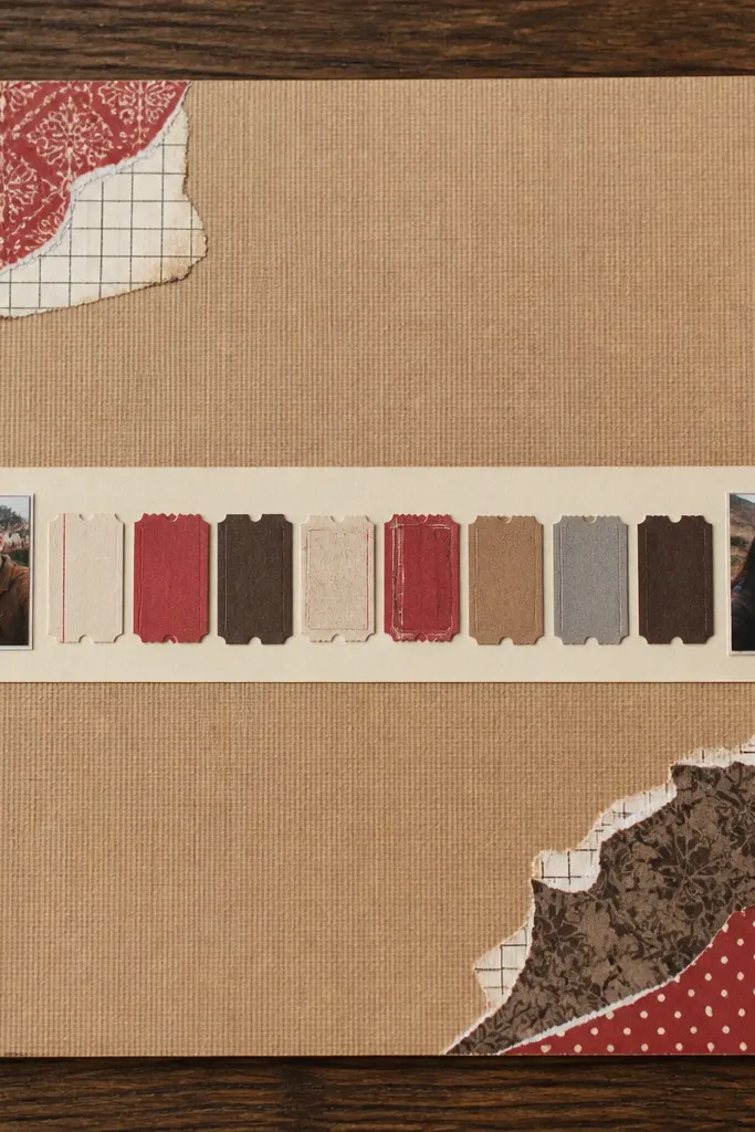 Three ticket stubs lined up with a date strip and two small photos