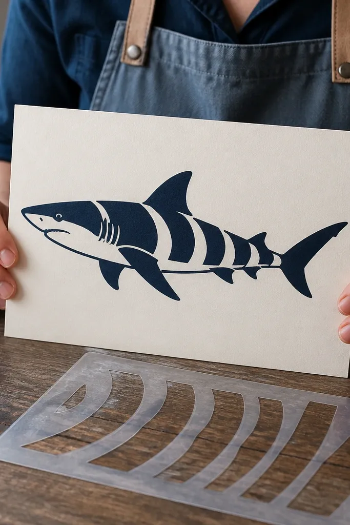 Shark with bold stripes and a lighter belly area