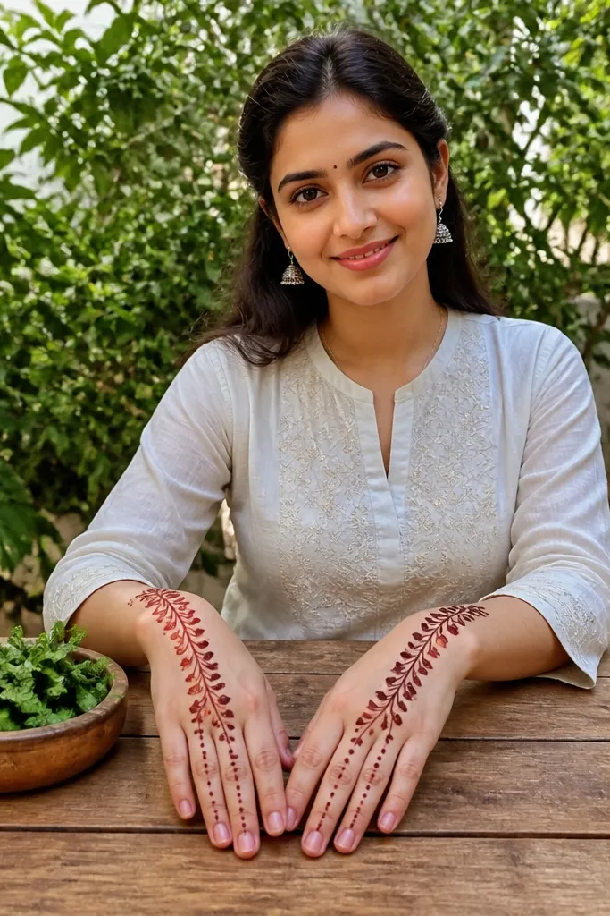 Two vertical columns of small vines on back hand
