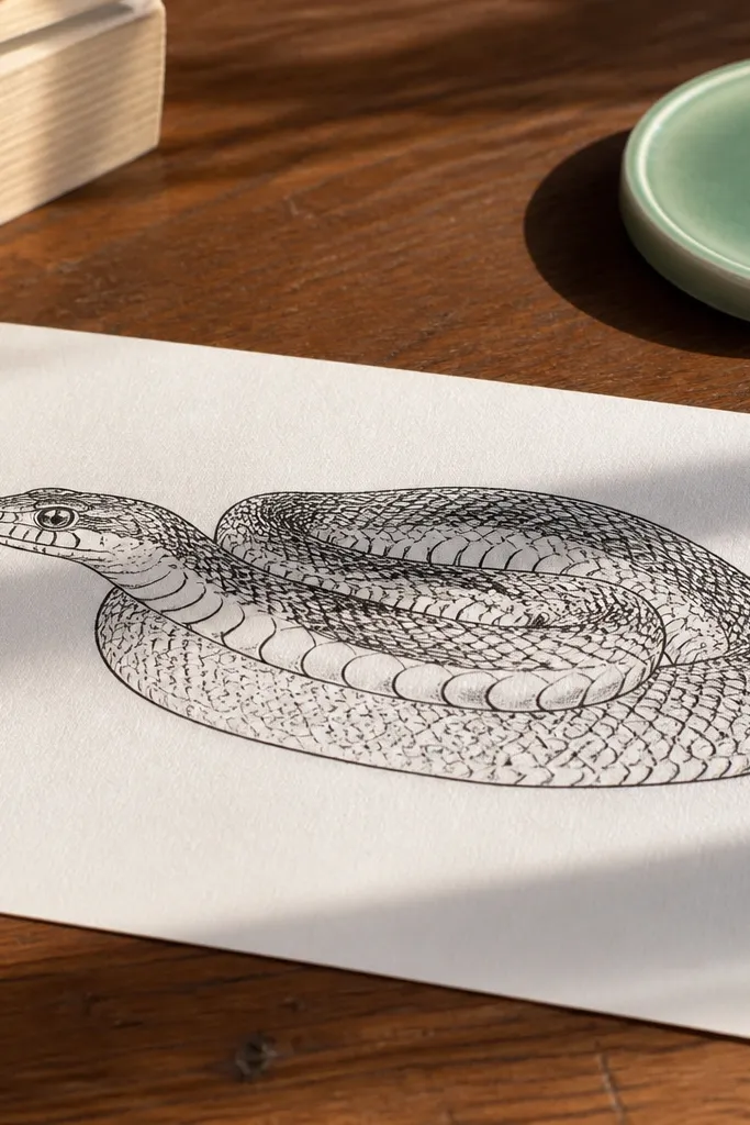 Snake body with comma-shaped scales along the belly curve