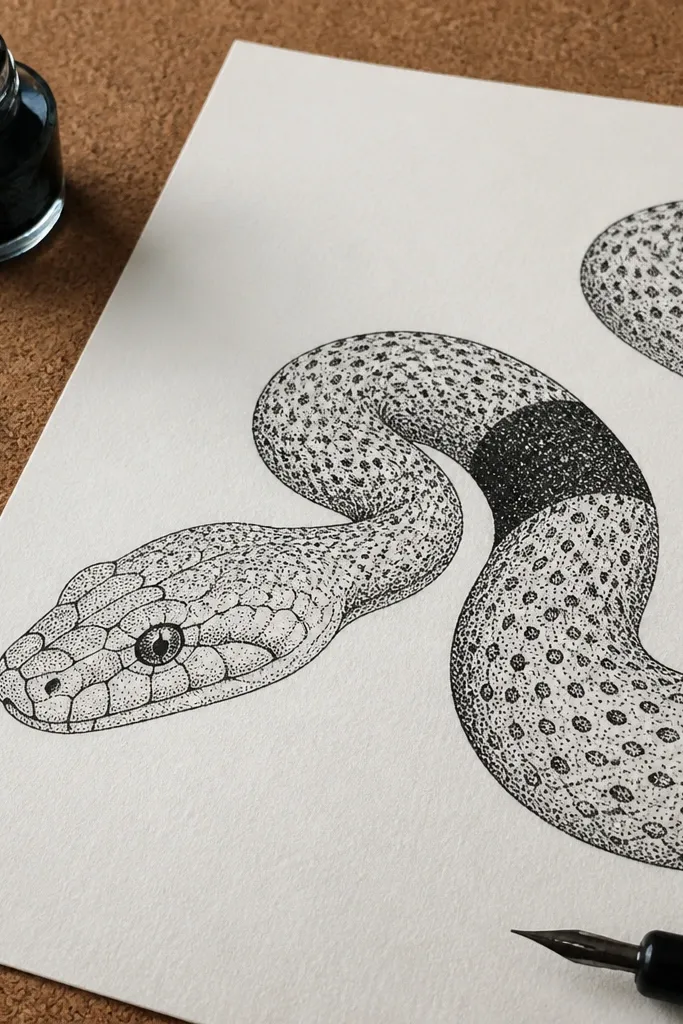 Snake with dot scales and a single dark stripe across the body