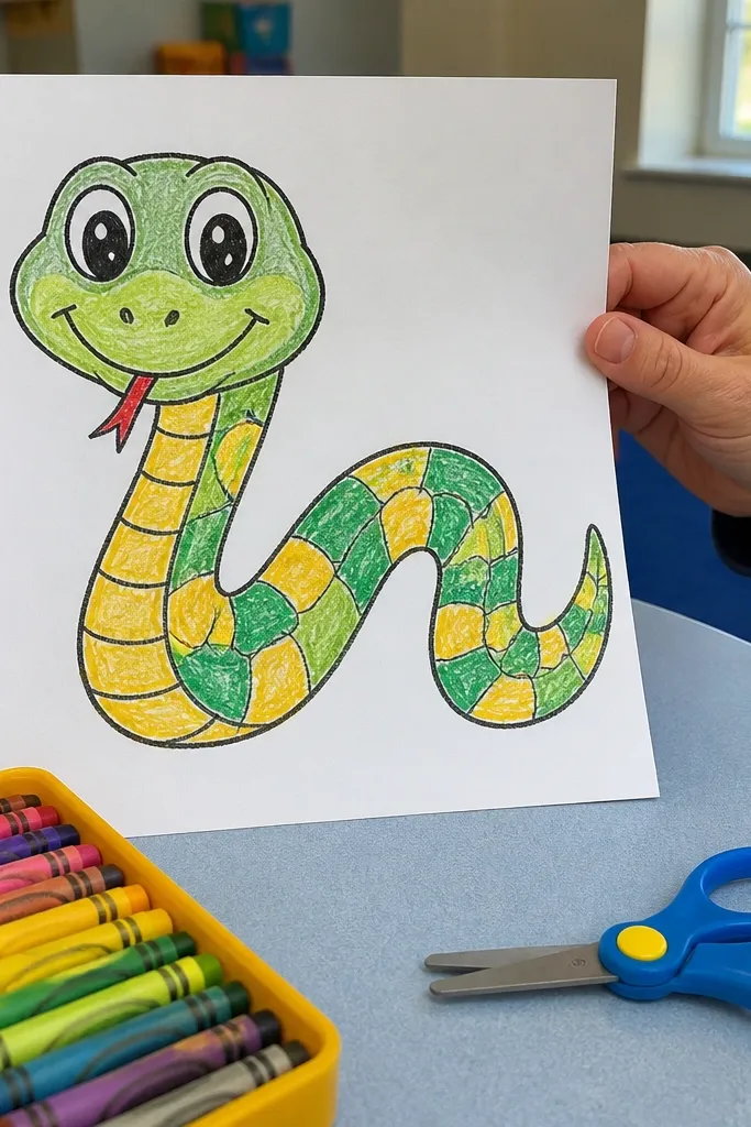 Snake with large square scale blocks along the body