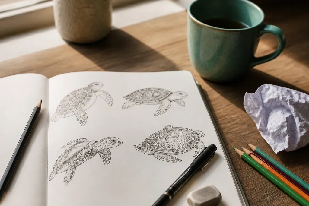 Quick and Easy Turtle Drawing Prompts