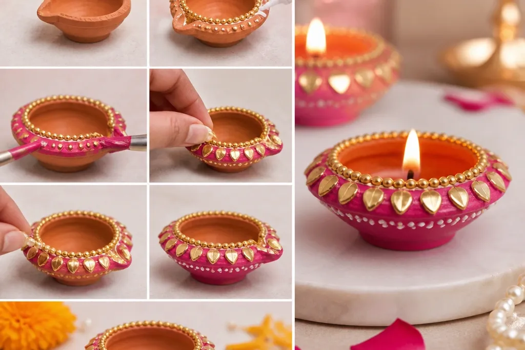 Quick Diya Decoration Ideas in 5 Minutes