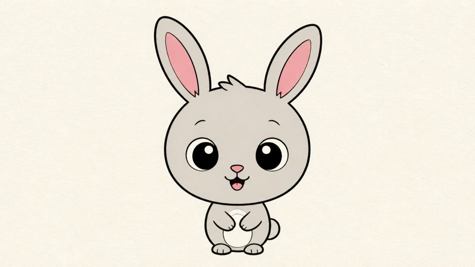A cartoon bunny with an oversized head and tiny body