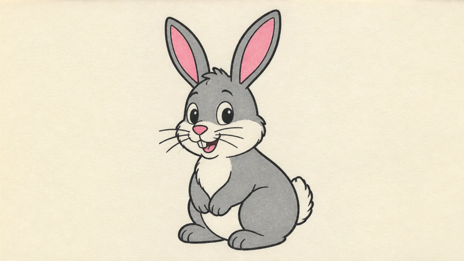 A cartoon bunny filled with flat blocks of color