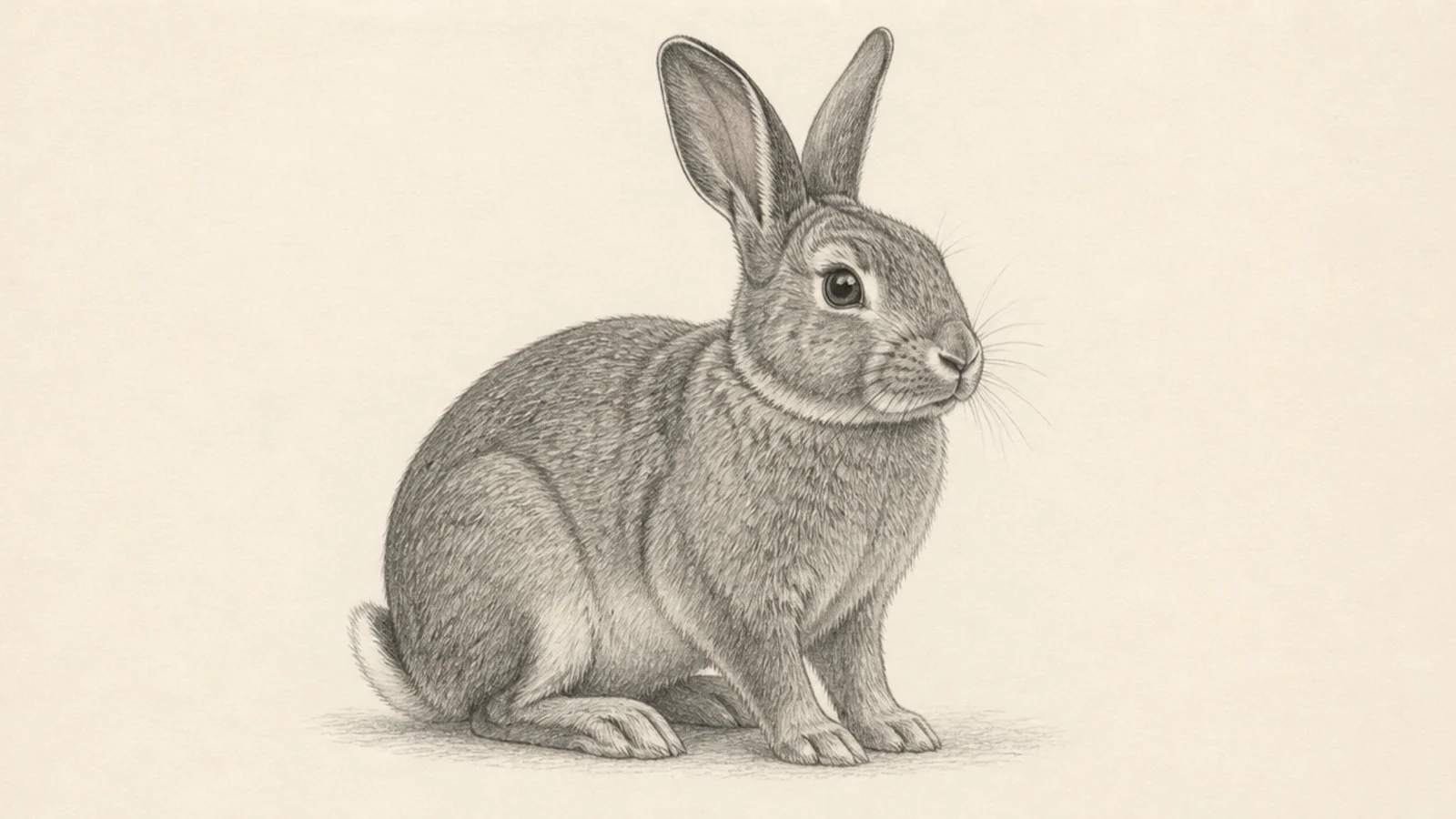 A realistic rabbit with a calm, natural expression