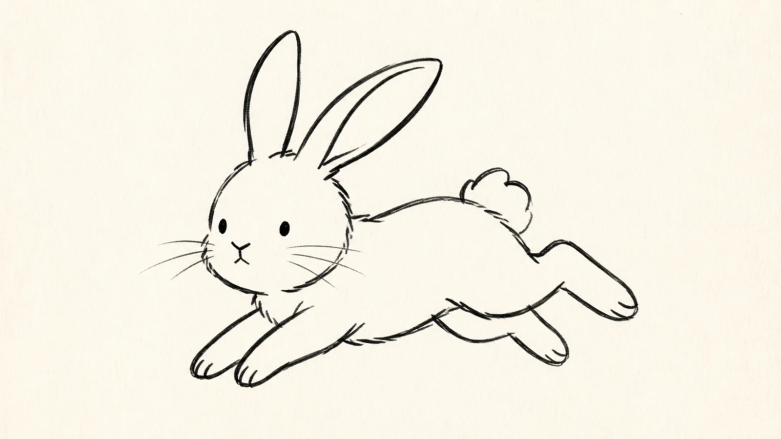 A quick loose cartoon bunny doodle