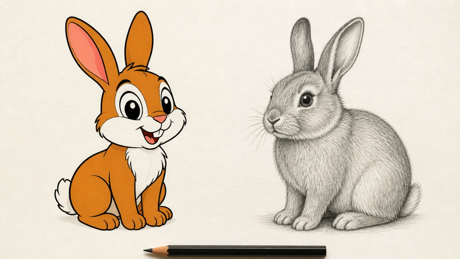 20 Rabbit Drawings: Cartoon vs Realistic
