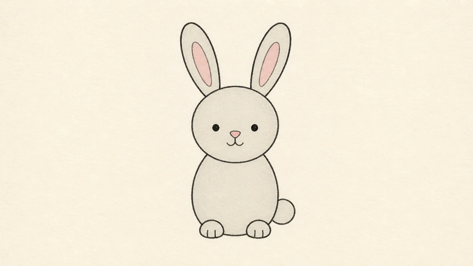 A simple rabbit made from a circle head and an oval body