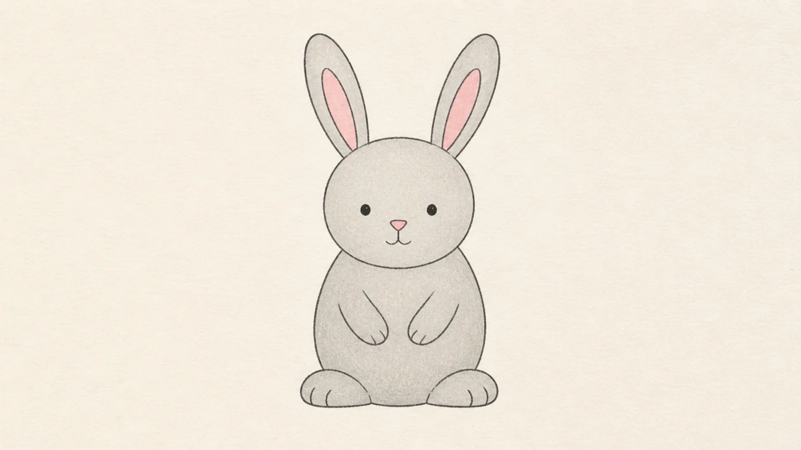 A simple outline of a rabbit sitting upright