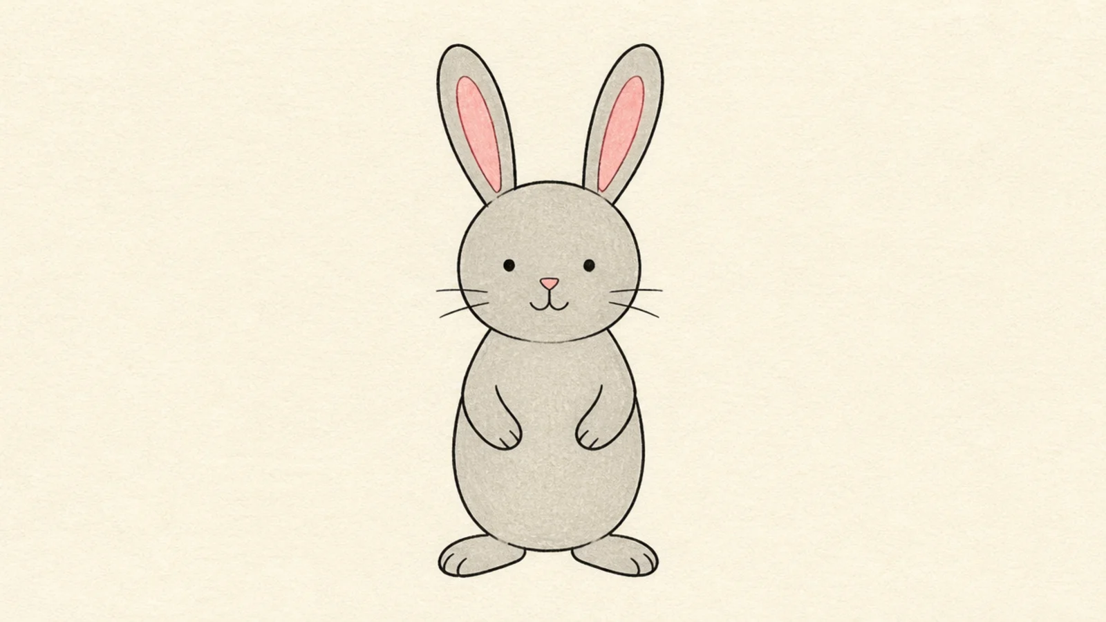 A simple rabbit standing upright on two feet