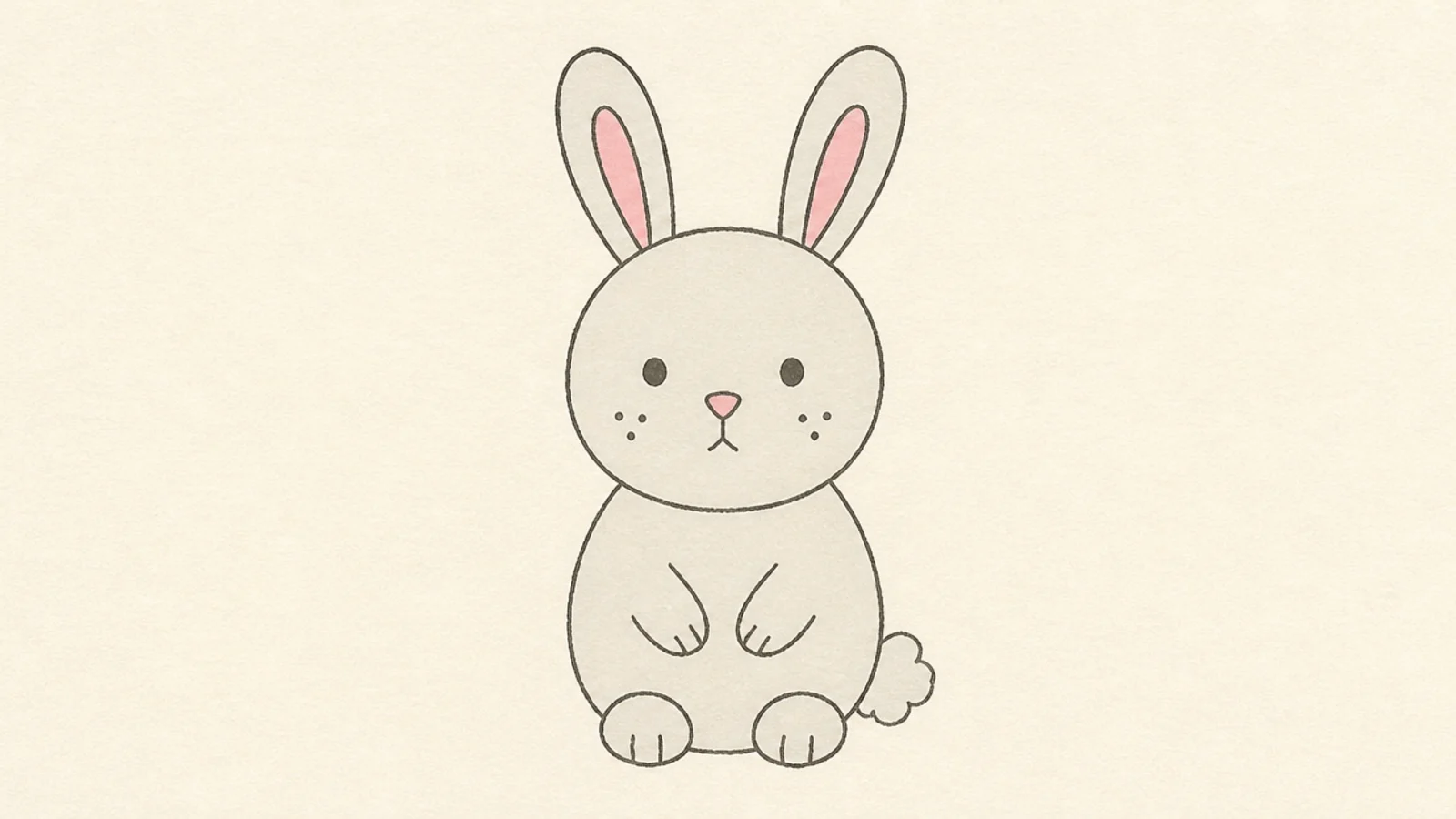 A simple rabbit face with two ears and a small nose